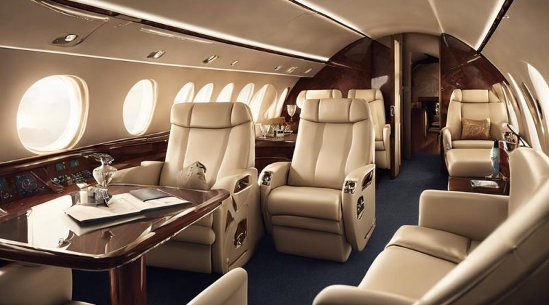 Interior shot of a luxury jet